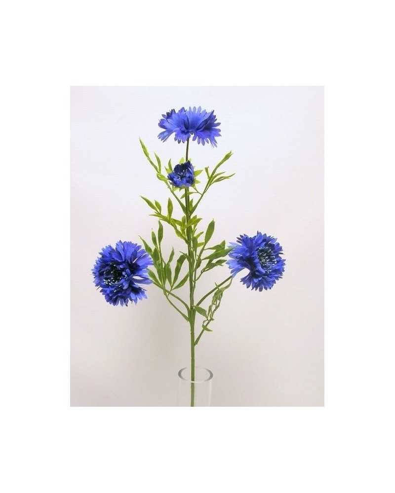 Fiori Artificiali | Ramo fiordaliso 3 fiori blu | 8051090158159