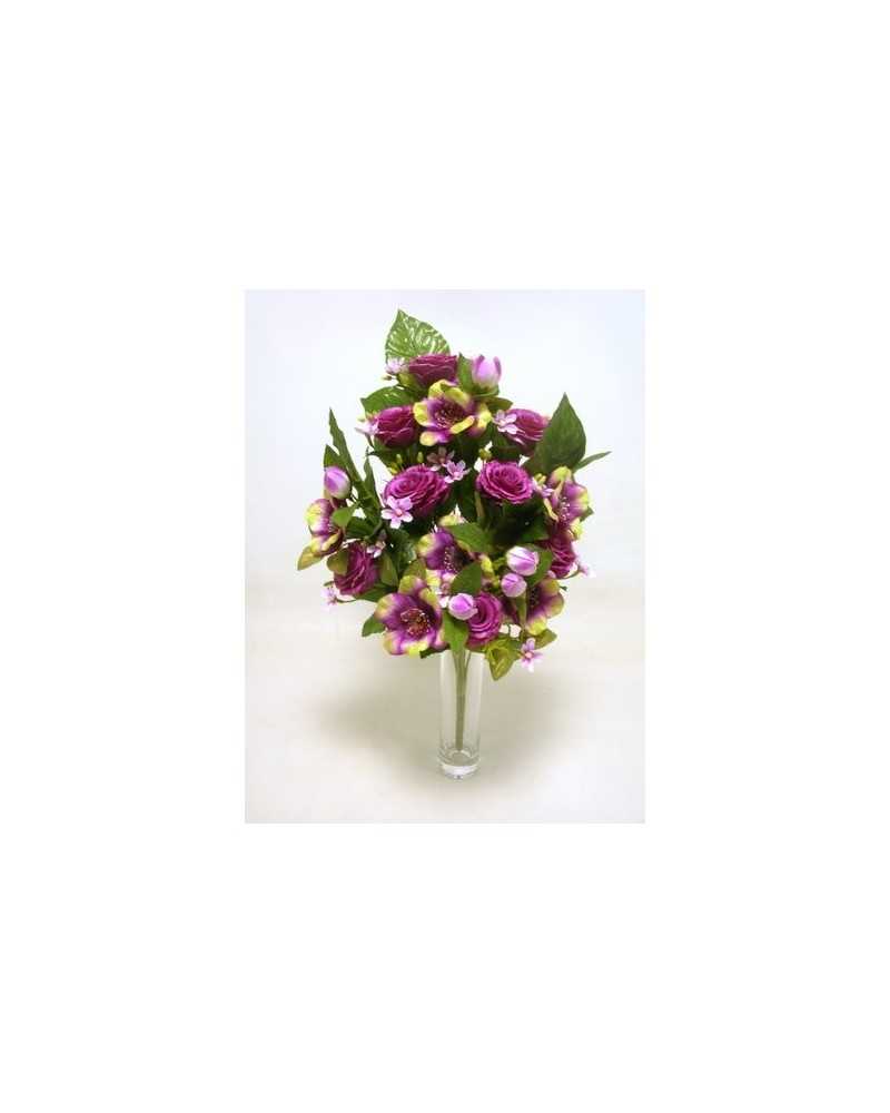 Fiori Artificiali | Frontale rose anemone x14 h 50 fucsia | 8051090342886