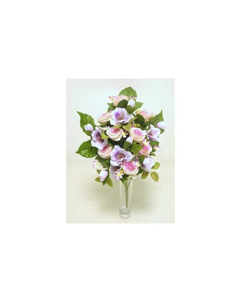 Fiori Artificiali | Frontale rose anemone x14 h 50 lavanda | 8051090342893