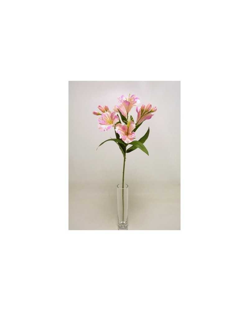 Fiori Artificiali | Ramo alstromeria spray h 62 rosa | 8051090359211