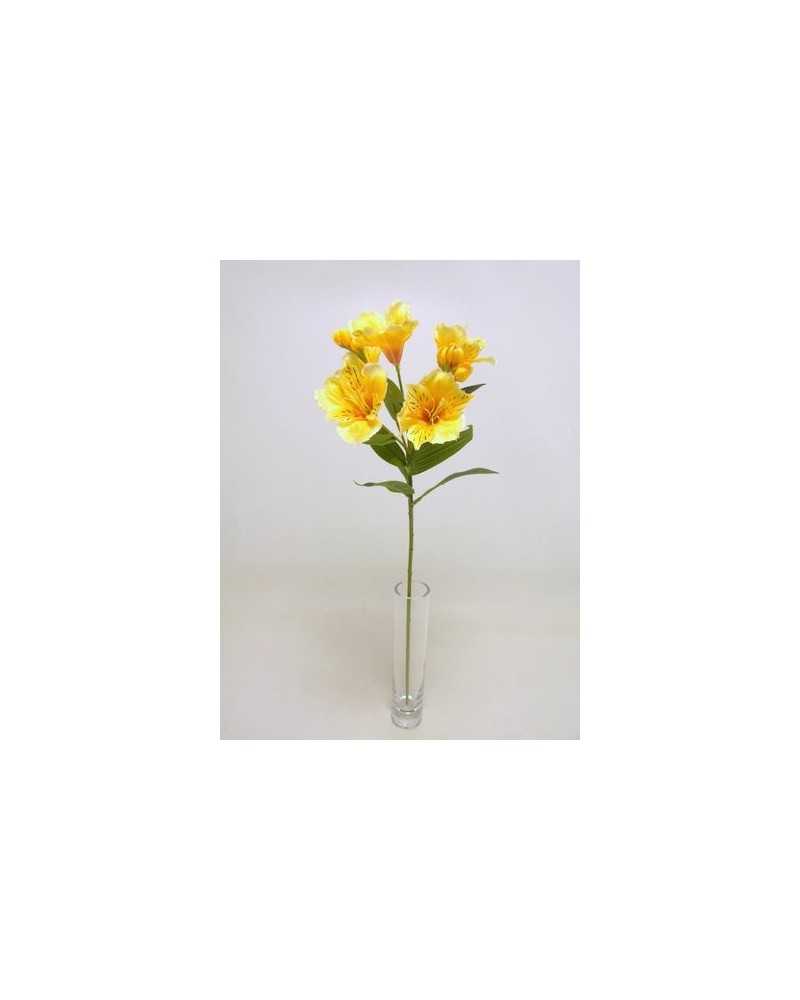 Fiori Artificiali | Ramo alstromeria spray h 62 gialla | 8051090359228