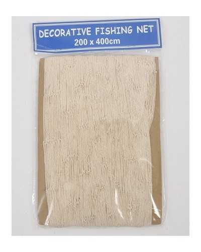 Rete da pesca decorativa in cotone naturale 200x400 cm