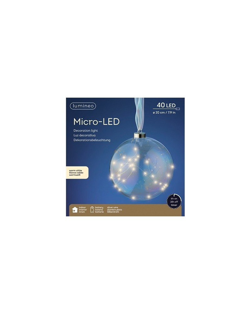 Lampade e Luci | Sfera da appendere con 40 led dm 20 warm white a batteria | 8720194773178