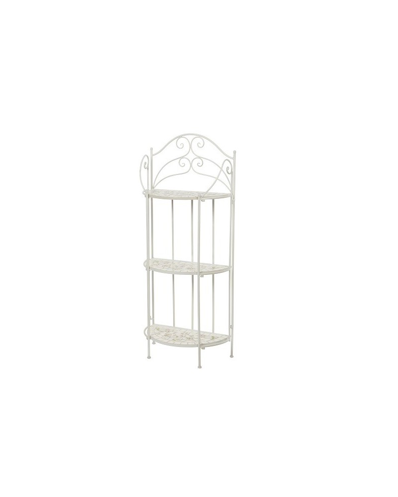 Arredamento | Scaffale semicerchio rome con mosaico 28x53 h126 in ferro white | 8719152099184