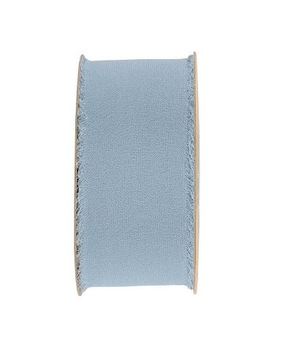 Nastri e Cordini | NASTRO CHIFFON SFRANGIATO - H.5 CM X 10 MT - AZZURRO POLVERE | 8052961947353