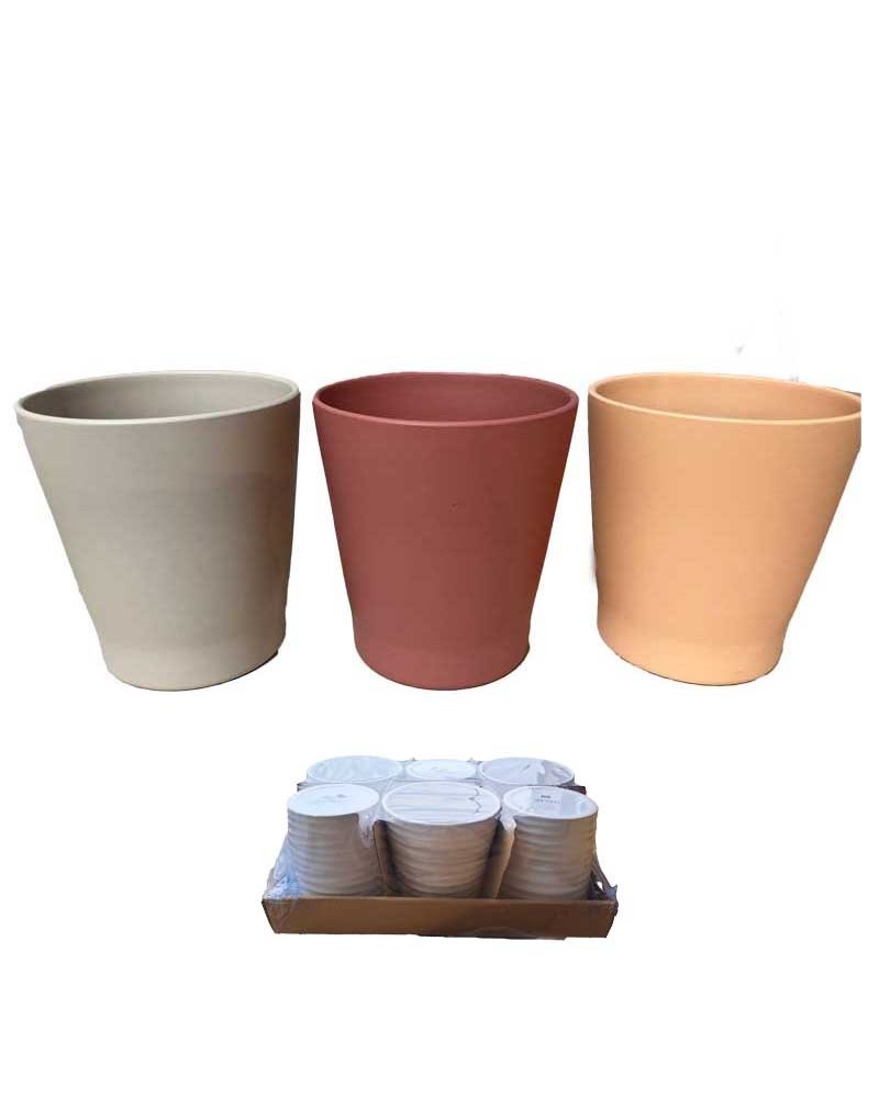 Vasi per Piante | Cf 6pz vaso ceramica orchidea dm 13 h14 mel old pink albicoc | 8058045136620