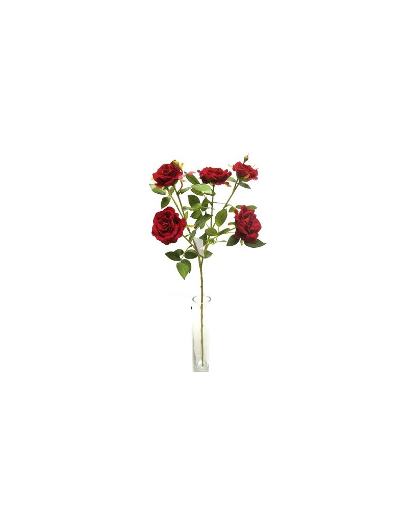 Fiori Artificiali | Tralcio di rose x5 rosse di velluto | 8051090183700