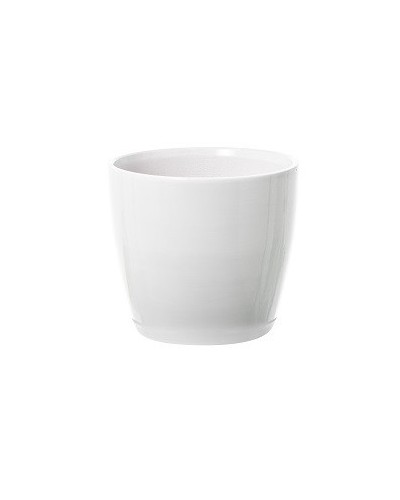 set 6 vasetti in ceramica bianca smaltata