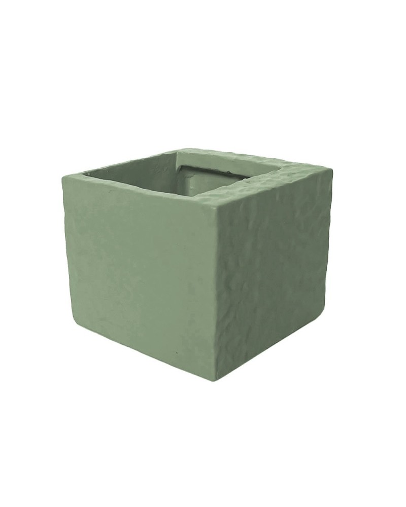 Vasi per Piante | PORTAVASO QUADRO - D.12 CM X H.12 CM - BIANCO/ORO | 4027234854885