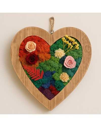 Decorazioni | Cornice Cuore in Legno con Rete - D.28 cm x 2.2 cm x H.28 cm | 8720006677960