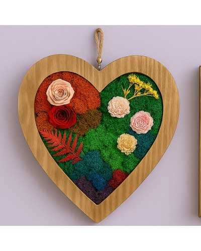 Decorazioni | Cornice Cuore in Legno con Rete - D.18 cm x 2.2 cm x H.18 cm | 8720006677458