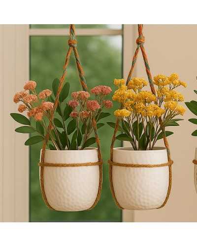 Vasi per Piante | Coprivaso Boston in Ceramica Bianca – 21 x 20 cm | 4006063252116