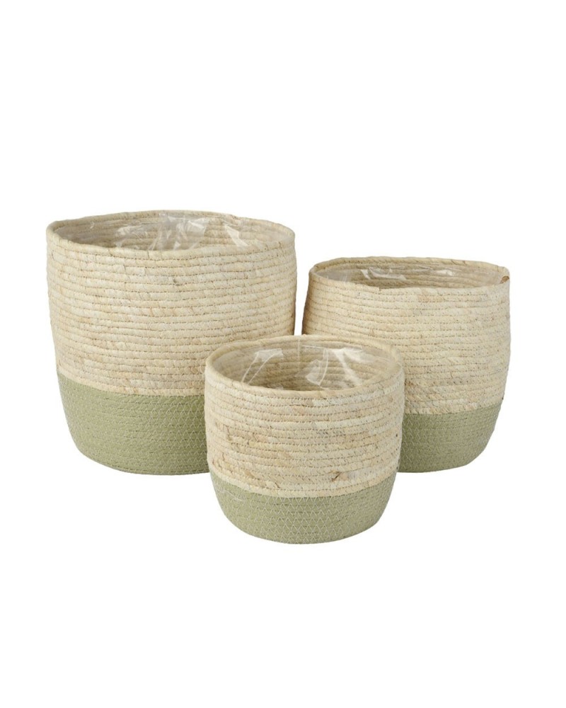 Cesti in Vimini e Naturali | Set di 3 Cesti Paper - 28x26 cm, Natural e Grey | 8720725101401