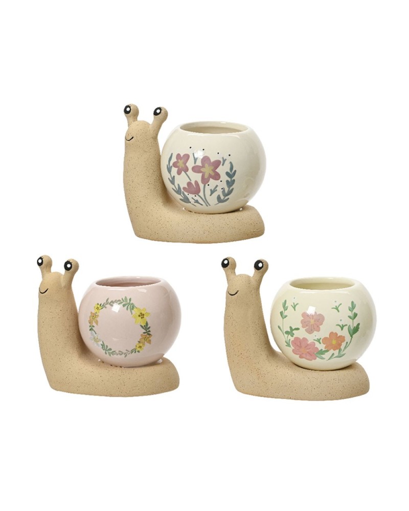 Decor Vasi & Coprivasi | Set 3 vaso lumaca cm 13x9 h 11 assortite | 8720725765184