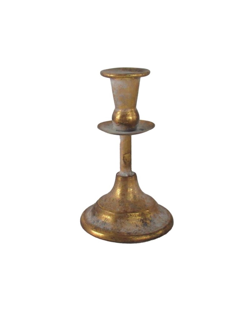 Portacandele | Portacandele Stick in Metallo - Finitura Oro - D.10 cm x H.26 cm | 8056146094658