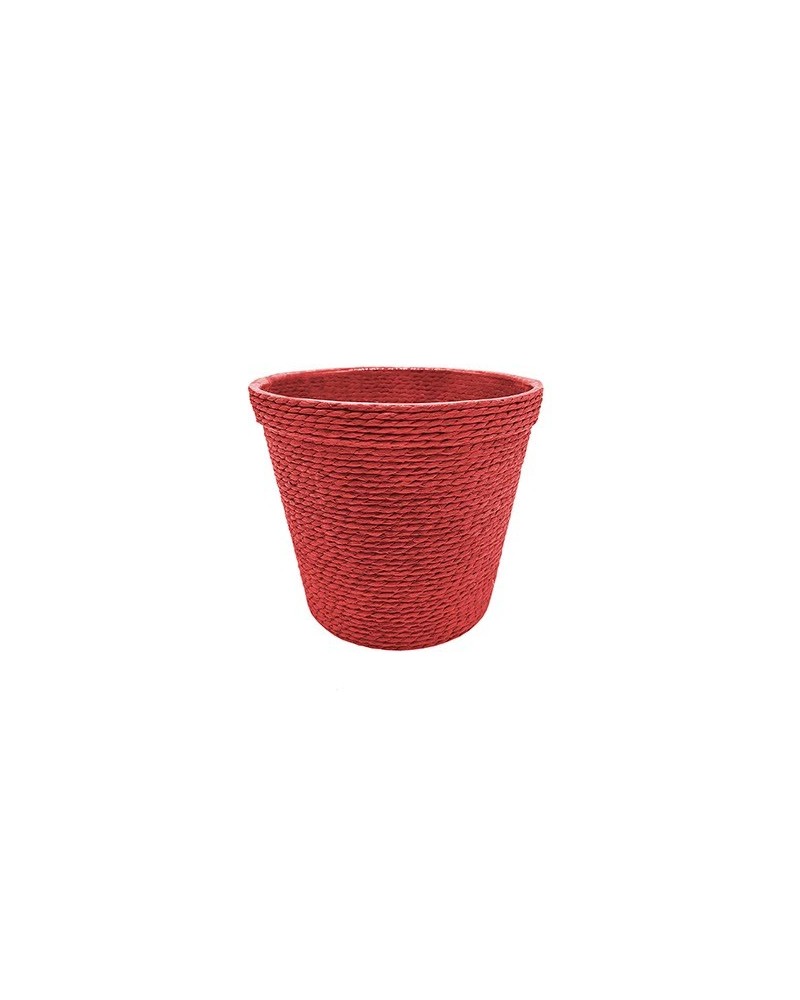 Decor Vasi & Coprivasi | Set 6 Portavasi in Corda (12x11 cm) – Colore Rosso | 8054751643049