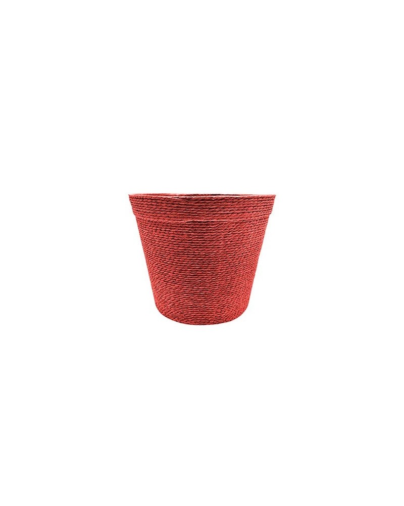 Decor Vasi & Coprivasi | Set 3 Portavasi in Corda (17x15 cm) – Colore Rosso | 8054751643162