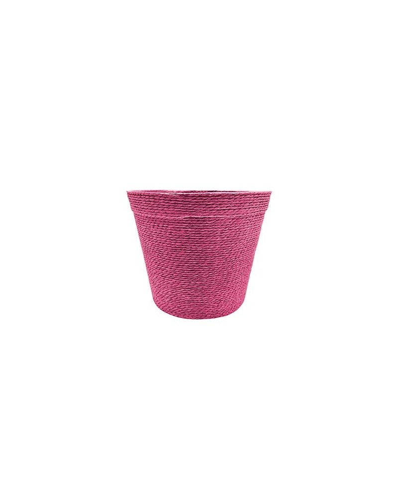 Decor Vasi & Coprivasi | Set 3 Portavasi in Corda (17x15 cm) – Colore Fucsia | 8054751643186