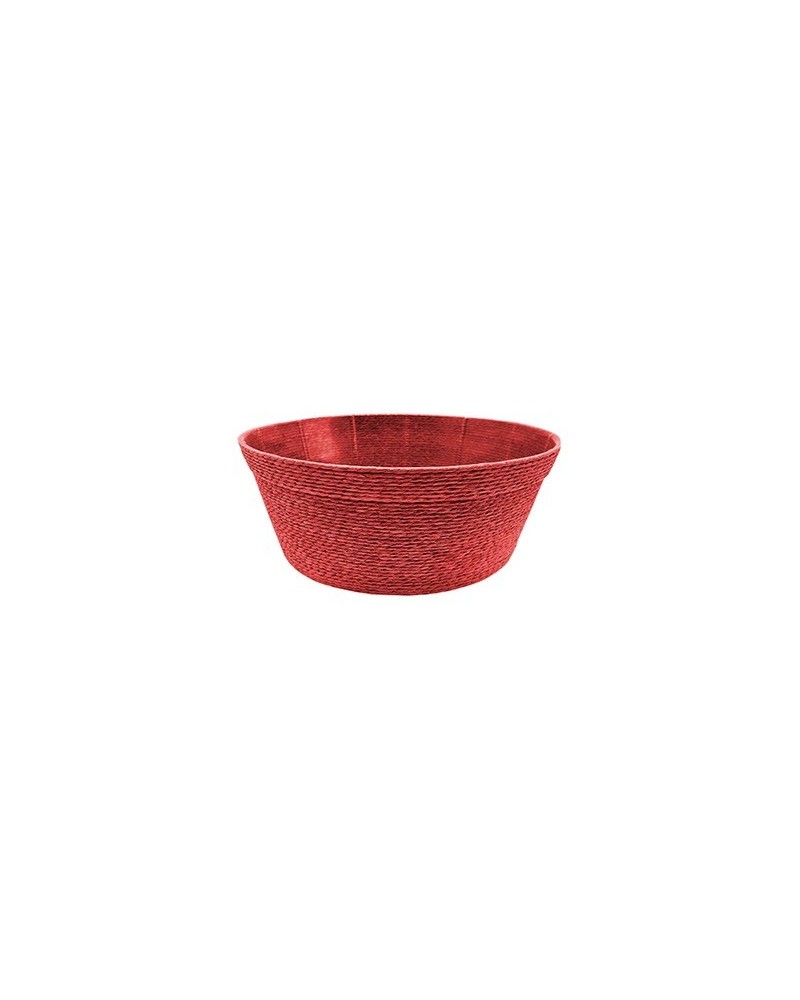 Decor Vasi & Coprivasi | Set da 3 Ciotole in Corda (24x10 cm) – Colore Rosso | 8054751643223