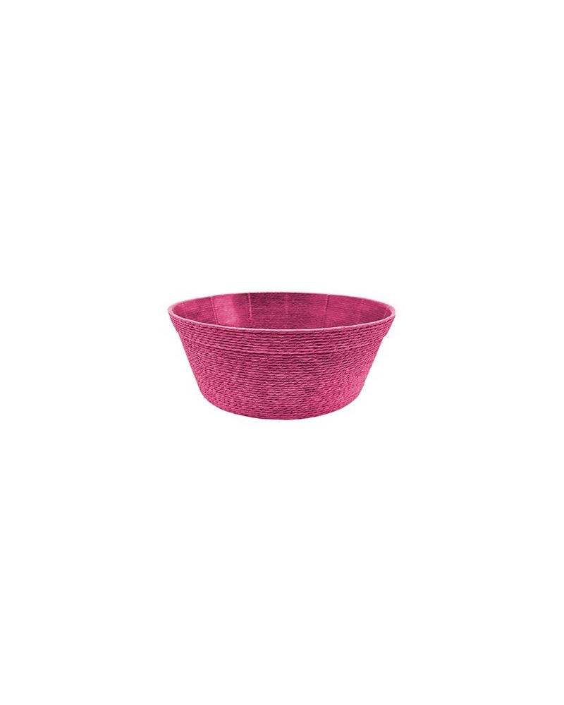 Decor Vasi & Coprivasi | Set da 3 Ciotole in Corda (24x10 cm) – Colore Fucsia | 8054751643247