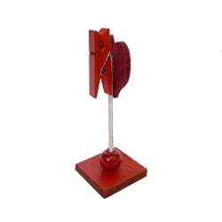 Cf 20pz cuori con base e molletta cm 4 h8.5 rosso