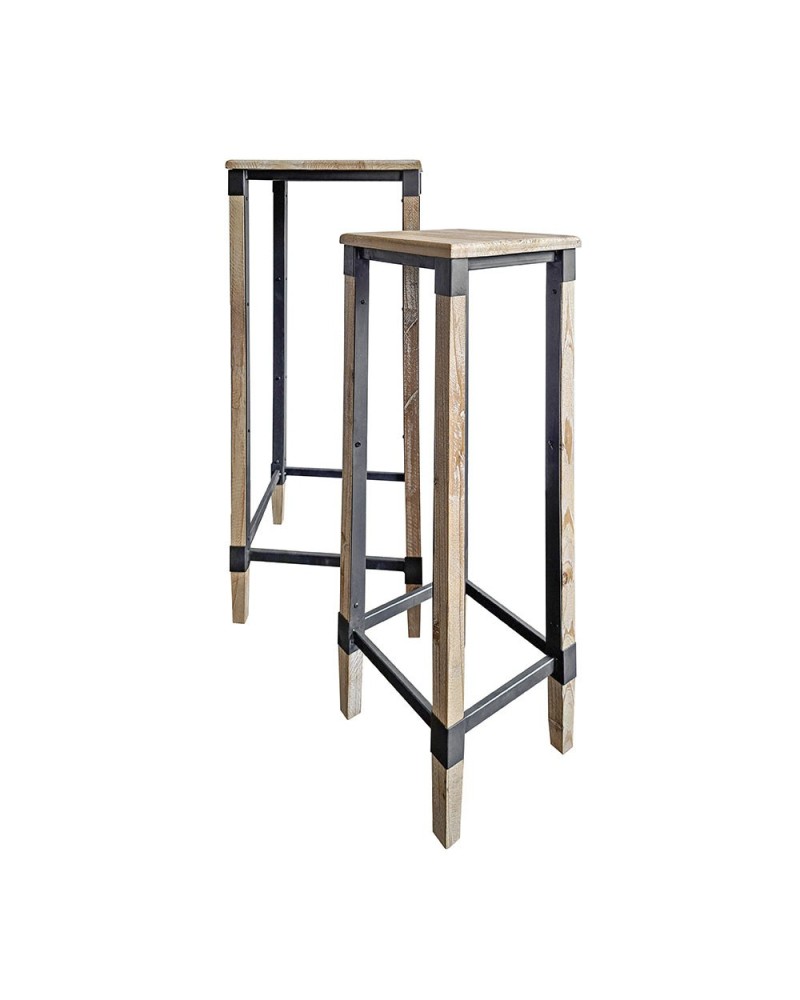 Arredamento | Set 2pz sgabelli in legno quadri 25x25x77h 35x35x90h | 8054751646651