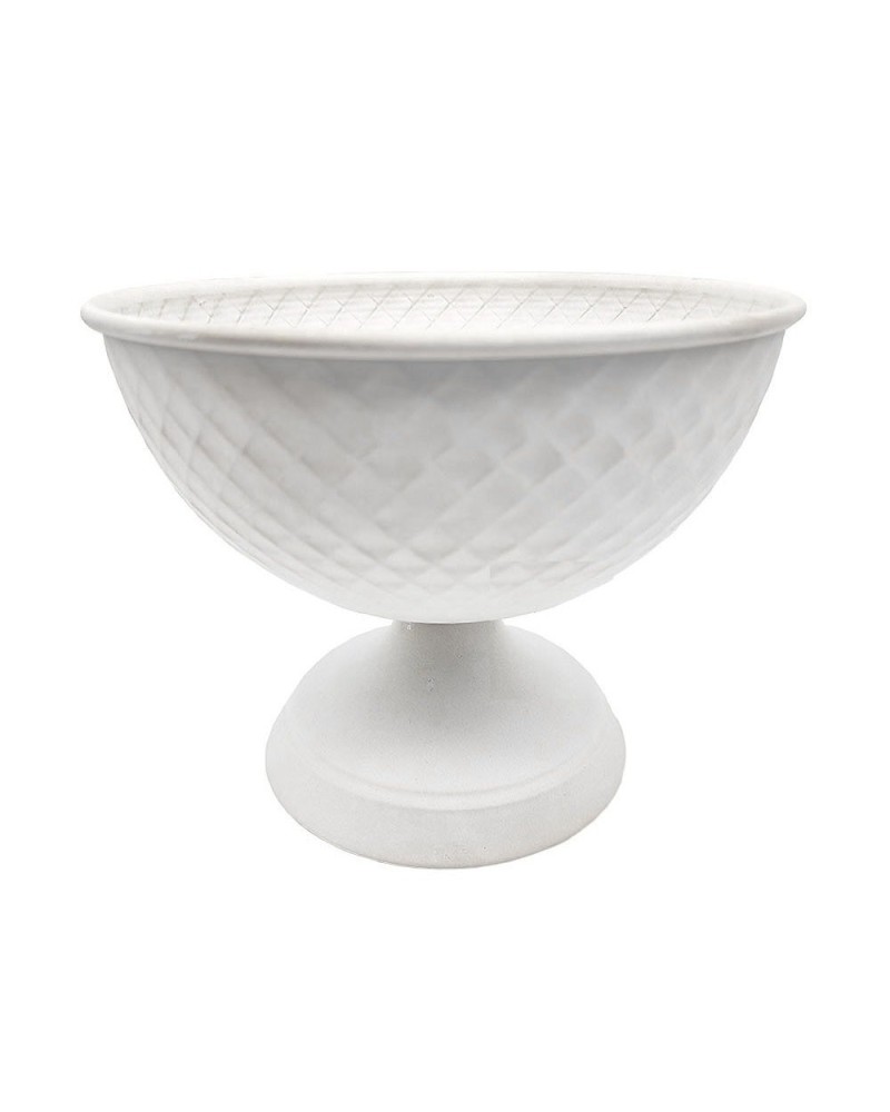 Tavola | Coppa rombi in metallo bianca dm17x14h | 8054751646286