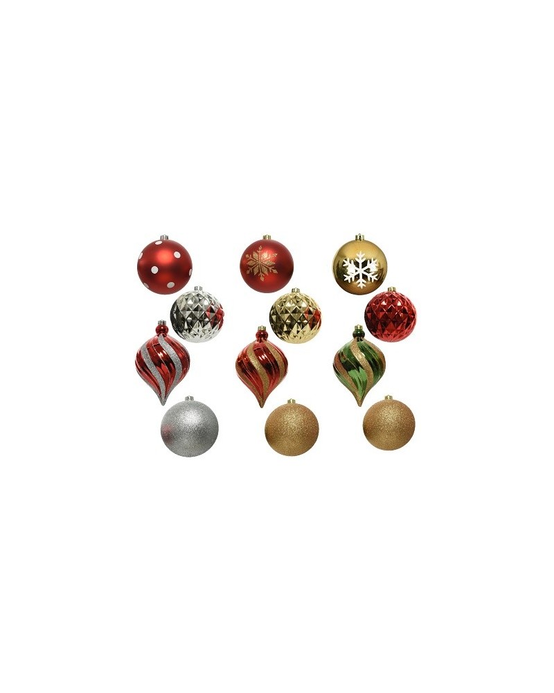 Palline di Natale | Cf 6 Palline di Natale assortite dm 15 di plastica | 8720194819692