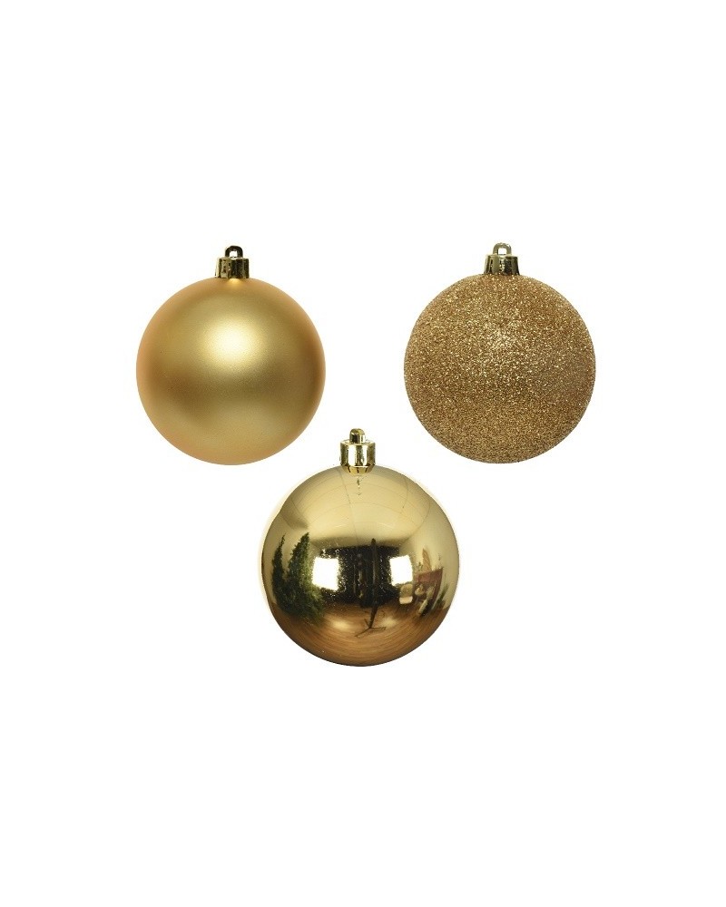 Palline di Natale | Box 34 pz palline di plastica dm 8 gold | 8718533506679