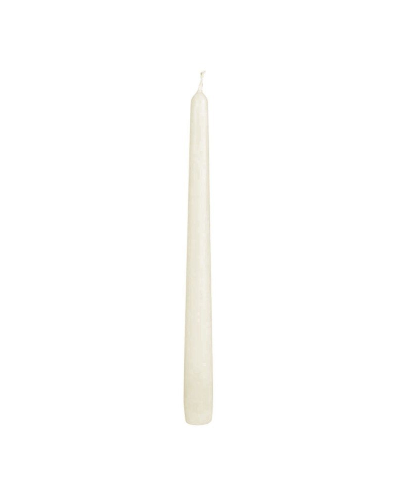 Candele | Cf 12 pz Candela conica h 25 dm 2.6 bianco lana | 4062828197962