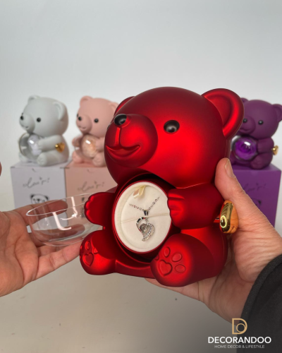 Soggetti e Personaggi | Orsetto con rosa stabilizzata e gioiello tiffany | 4027234371047