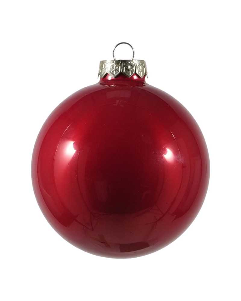 Palline di Natale | Cf 12 pz sfere di vetro cm 10 dk rosse | 