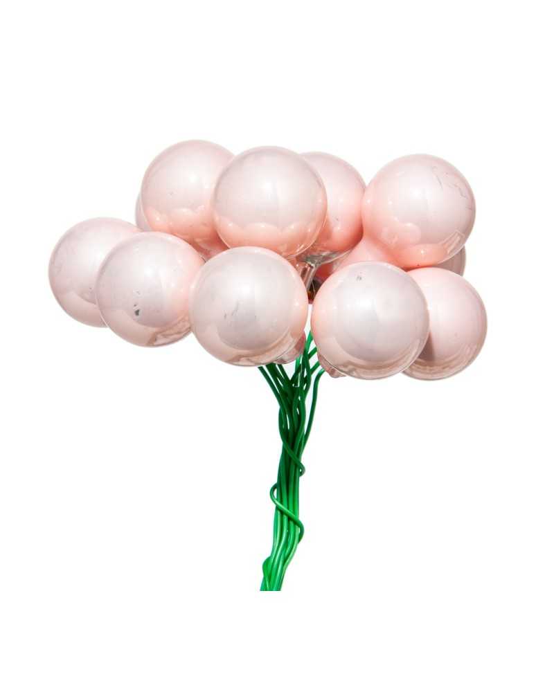 Applicazioni | Cf 144 bacche in vetro su filo pink da 2 cm | 