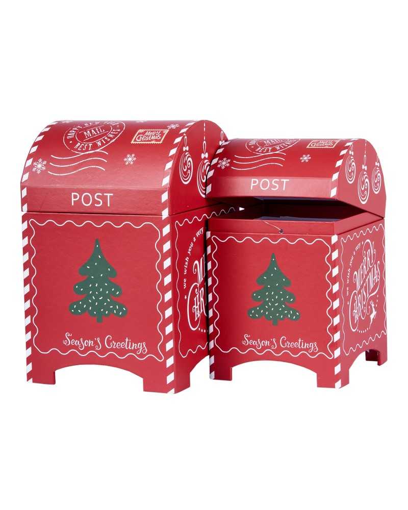 Scatole | Set 2 scatole cassetta della posta cm 13x13 h 21 red (6) | 