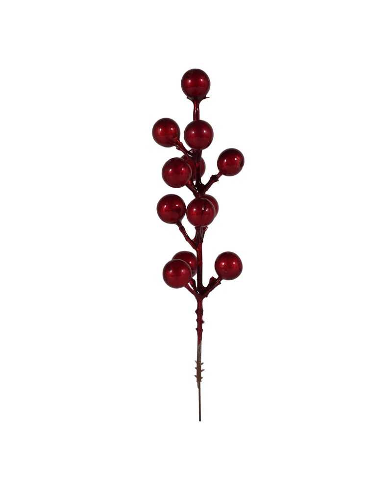 Rami, Foglie e Cadenti Artificiali | Cf 24 ramo bacche cm 20 burgundy ( 2 ) | 