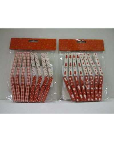 Mollette e Lavagne | Mollettine x16 natale assortite 2 colori | 