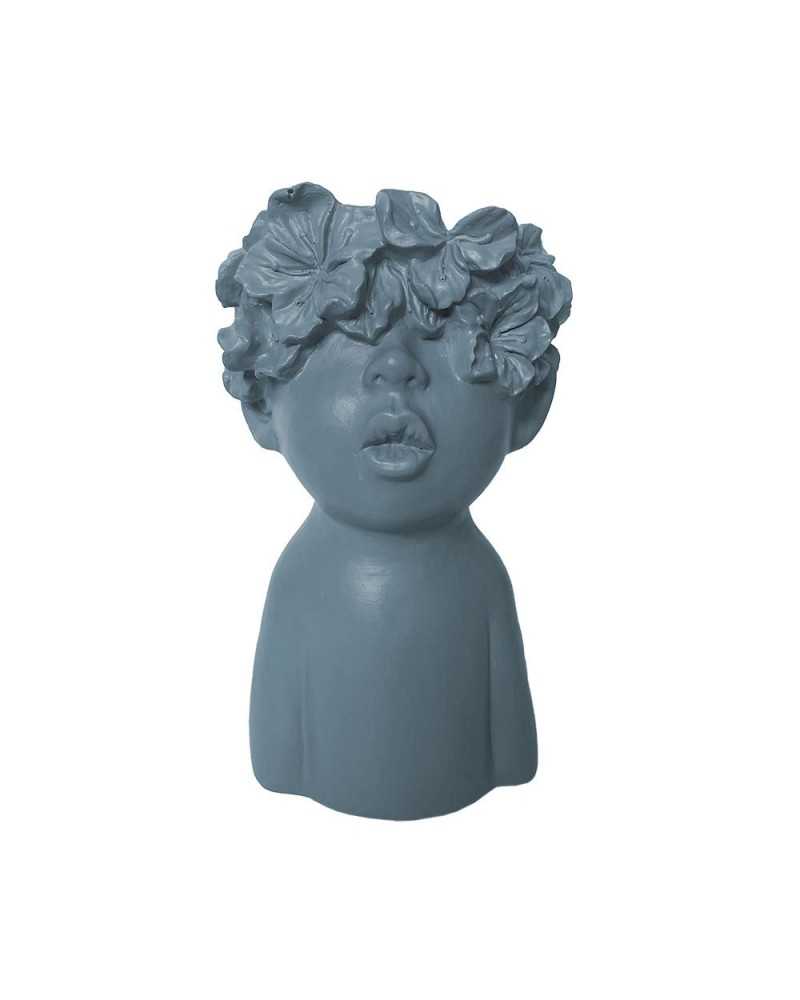 Decor Vasi & Coprivasi | Testa stone boy grande 20 h 34.5 azzurro polvere | 