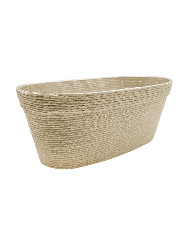 Decor Vasi & Coprivasi | Cf 3 pz ovali corda cm 23x11 h 10 bianche ( 3 ) | 