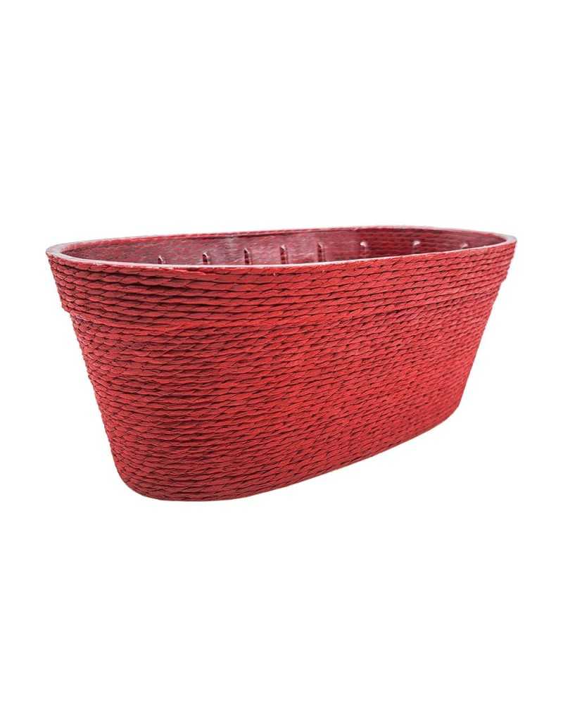 Decor Vasi & Coprivasi | Cf 3 pz ovali corda cm 23x11 h 10 rosse ( 3 ) | 