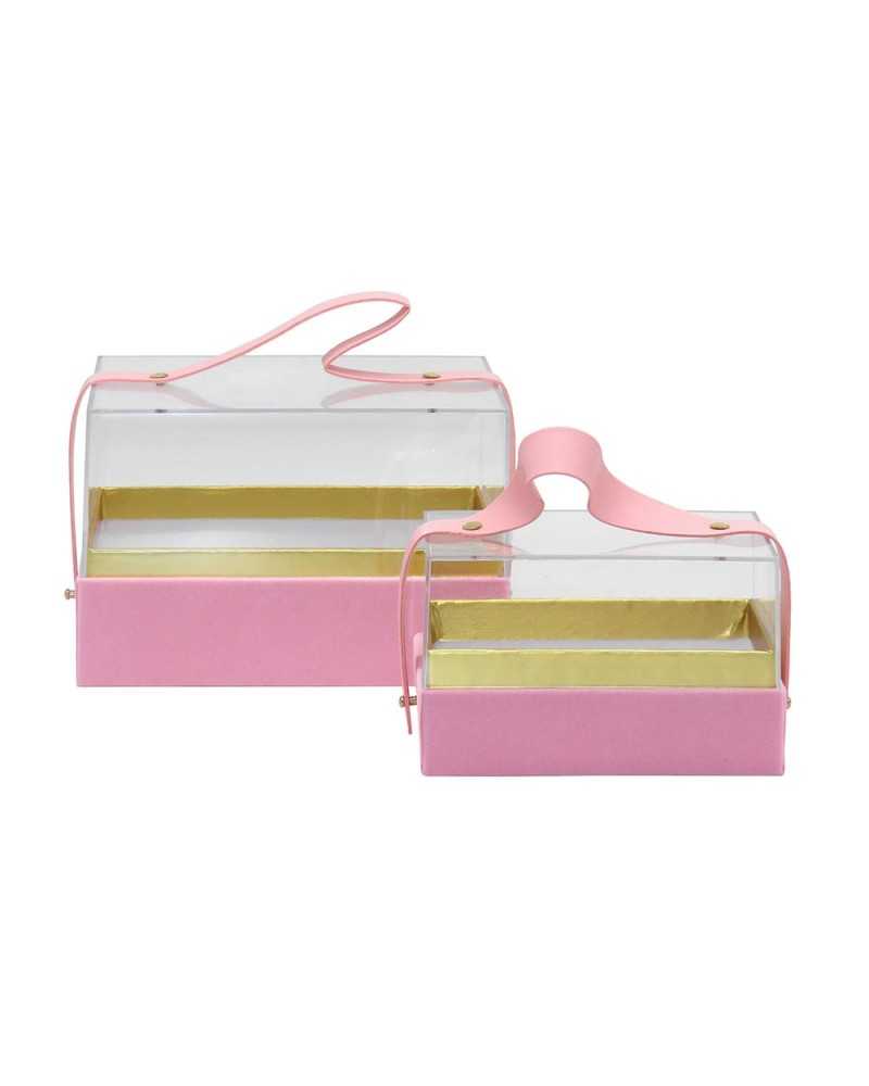 Scatole | Set 2 scrigni in plexiglass 14x9x8h 19x14x12h pink | 