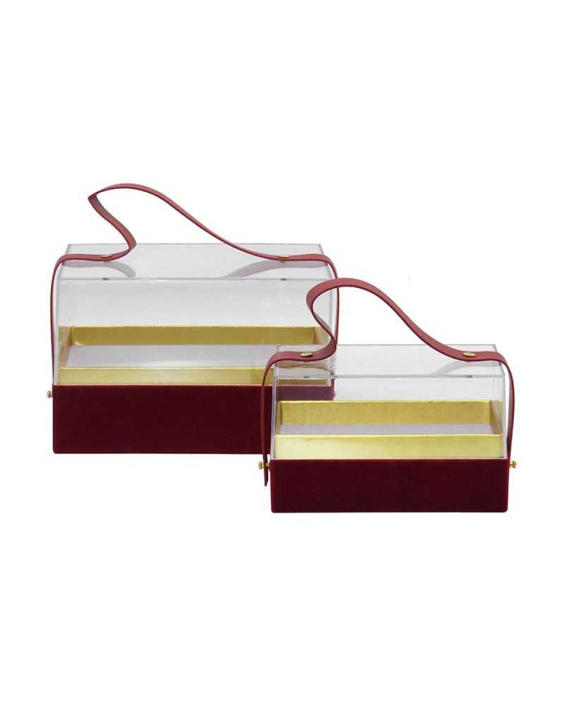 Scatole | Set 2 scrigni in plexiglass 14x9x8h 19x14x12h rossa | 