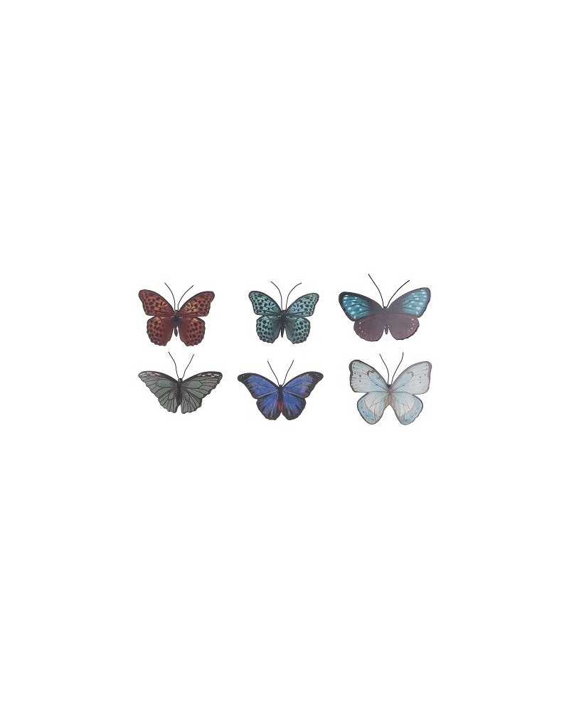 Applicazioni | Cf 6 pz farfalle assortite 11-13.5x7.4-9cm | 