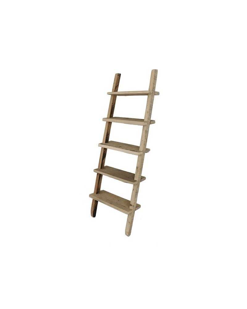 Arredamento | Scala a muro cm 39 h118 in legno 5 ripiani naturale | 