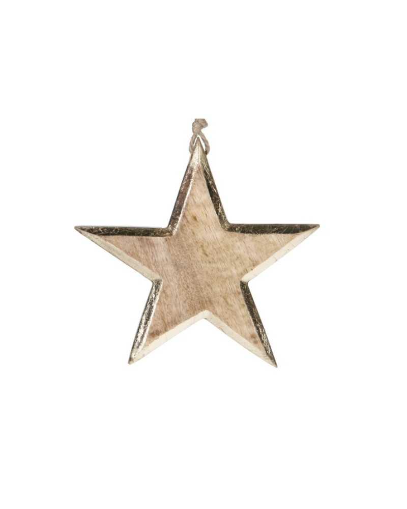 Decorazioni | Stella di legno cm 15 gold | 
