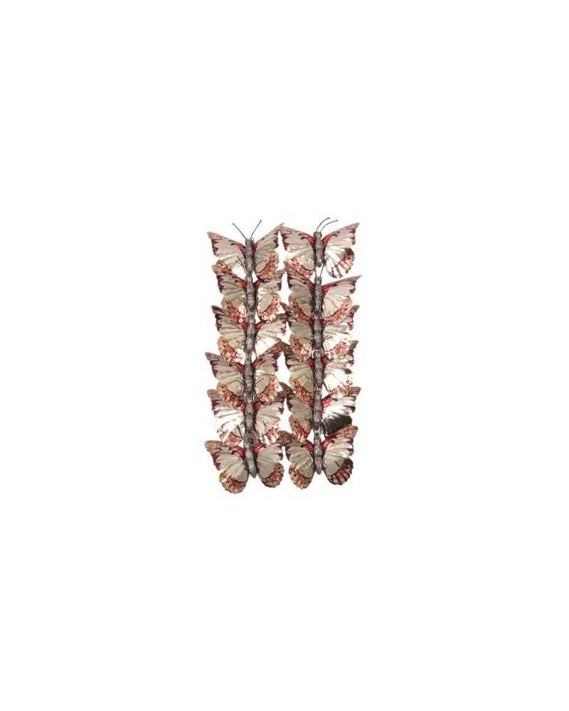 Applicazioni | Cf 12 pz farfalle in metallo red gold | 
