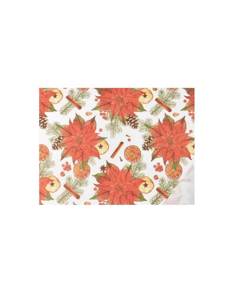 Carte Decorative | Bobina xmas spices mt 0.70x150 mt bianco kraft 35gr | 