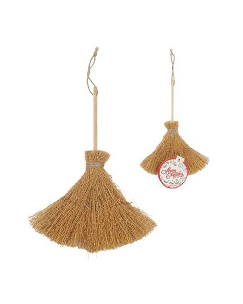 Decorazioni Natalizie | Scopetta di paglia cm 12 x 2 h 20 naturale | 