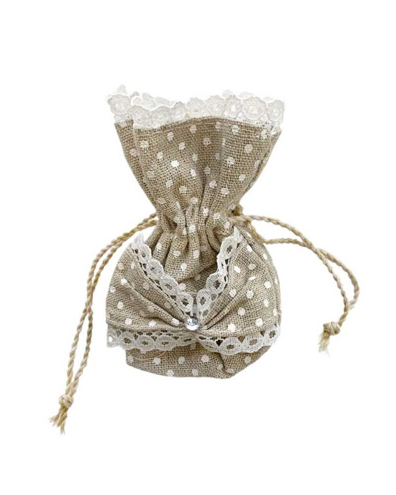 Dettagli per Confezioni | Sacchetto fiocco cstrass cm 9 x 10.5 | 