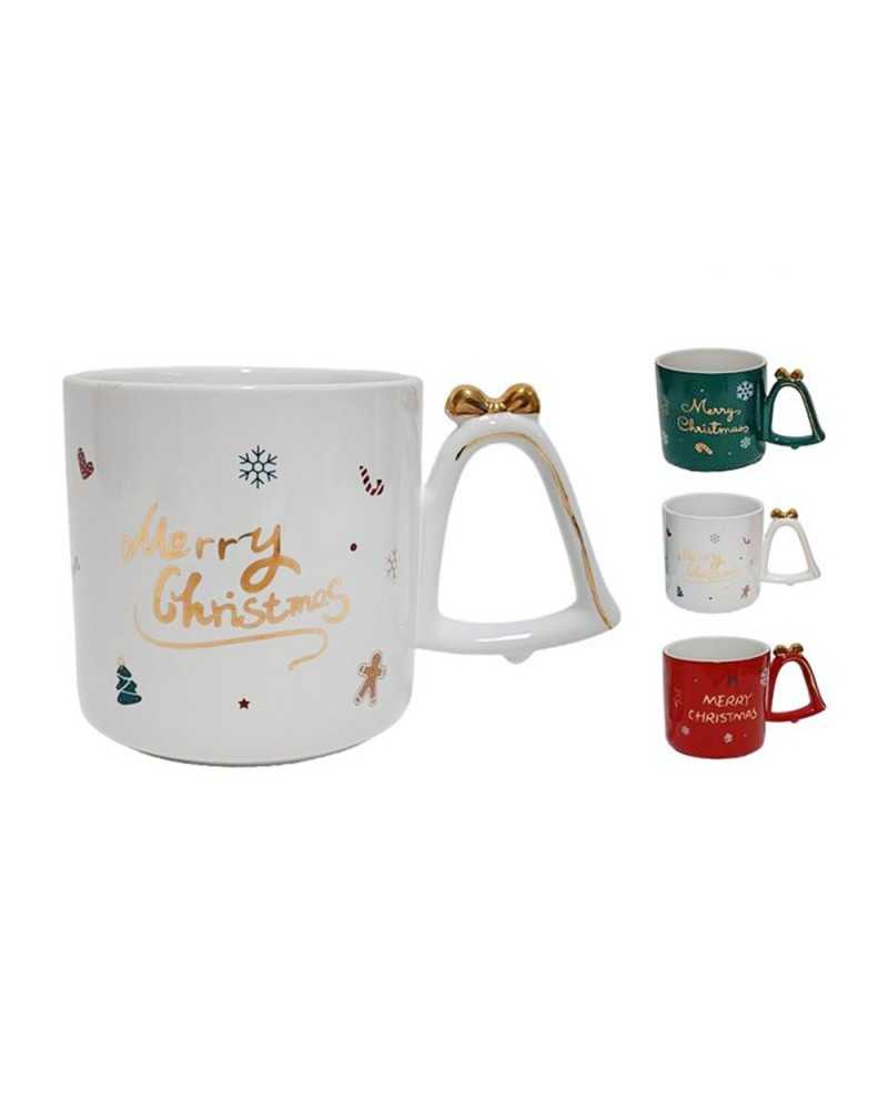 Tavola | Set 3 tazze ceramica con scritta dm 10 h11.5 red-whi-green | 
