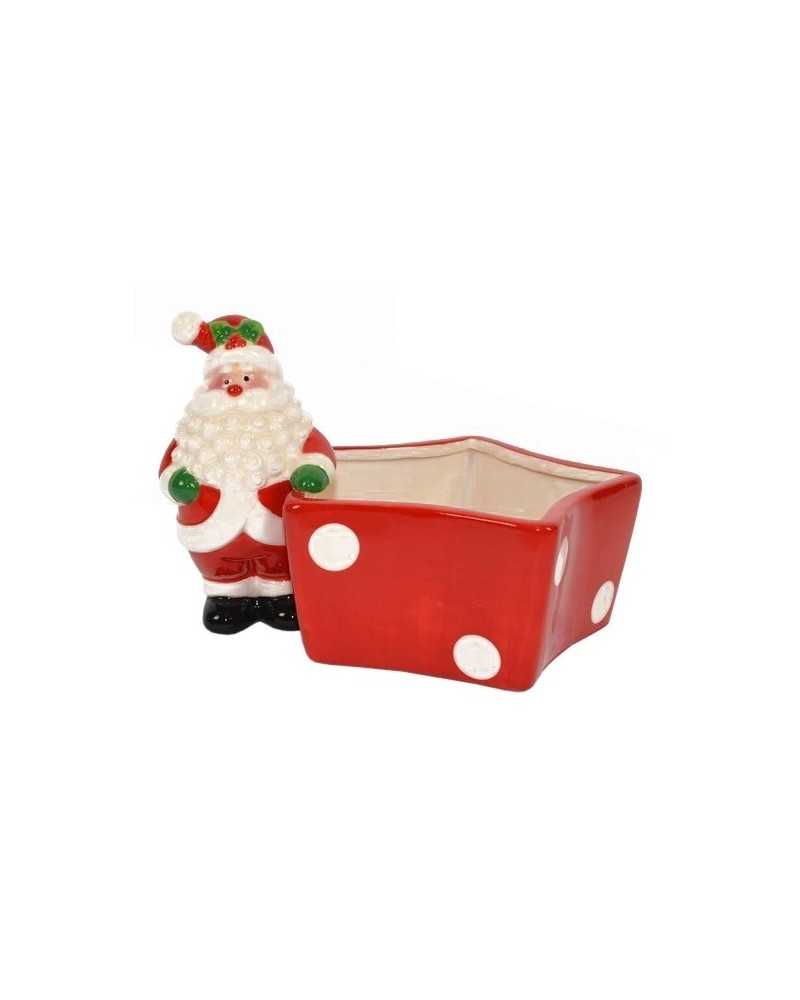 Decor Vasi & Coprivasi | Porta pianta stella con babbo natale in ceramica ross cm 20 h 13 | 